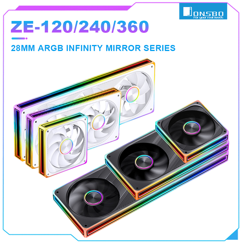Pc Gaming Jonsbo - JONSBO ZE-120/240/360 PCケースファン ARGB 四面千層ミラー PWM