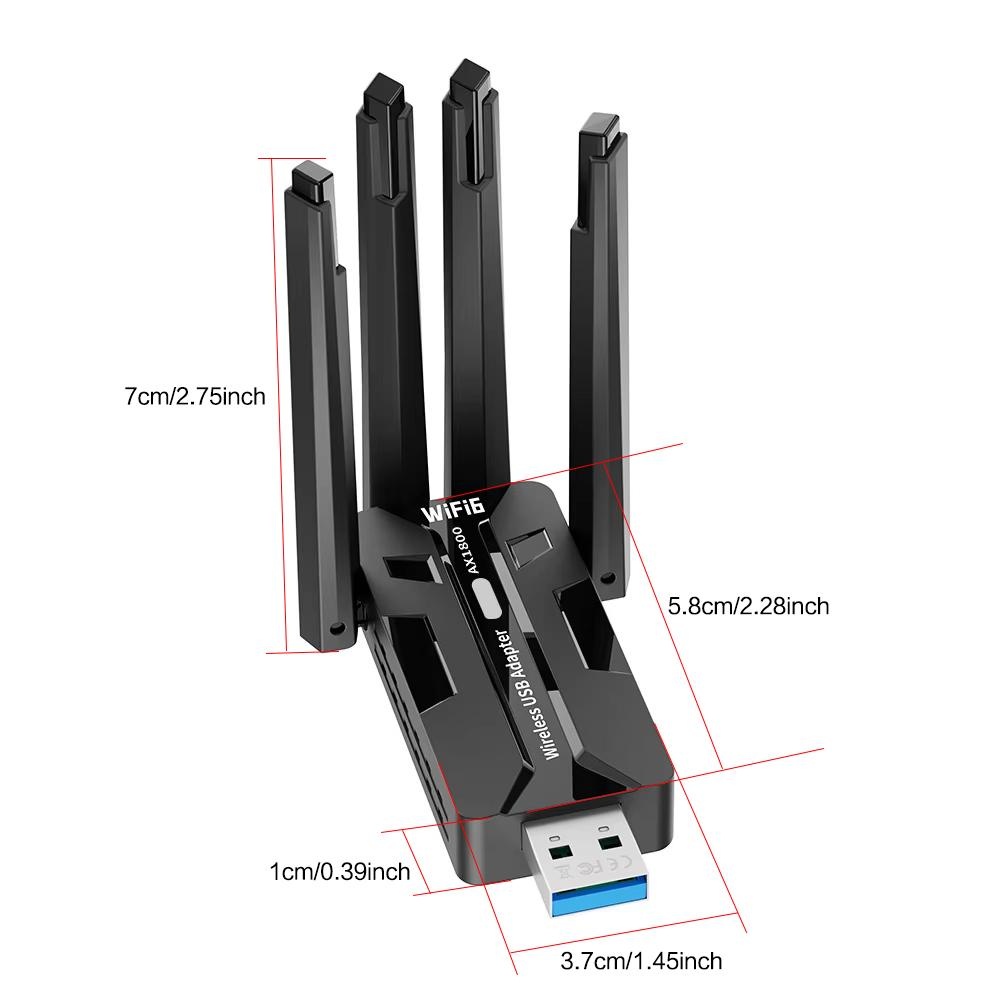 WiFi 6 USB 3.0アダプター 1800Mbps デ - Pc Gaming Video のレビューと価格